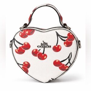Coach White and Red Cherry Heart Bag